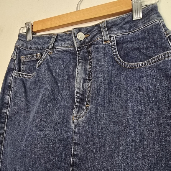 Scanlan Theodore Blue Denim Skirt stretchy - Picture 7 of 13